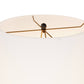Ceiling light fixture with gold arms on a white background