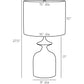 Line drawing of a lamp with dimensions labeled