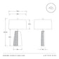 Technical drawing of a Scopello table lamp with dimensions and Arteriors branding.