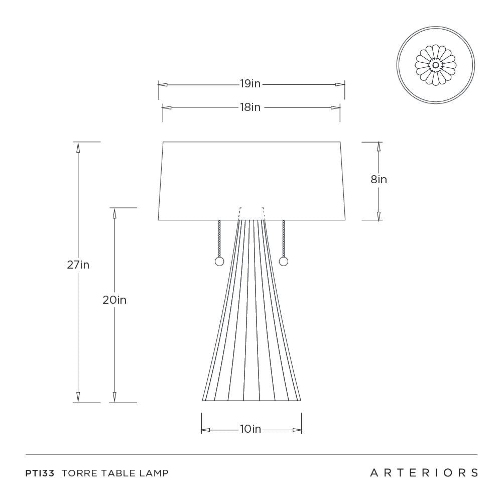 Torre Table Lamp Vintage Silver