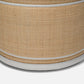 Quinn Stool Natural and White Leather