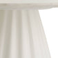 Close-up of a white curtain with folds on a plain background