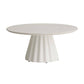 Round white table on a white background