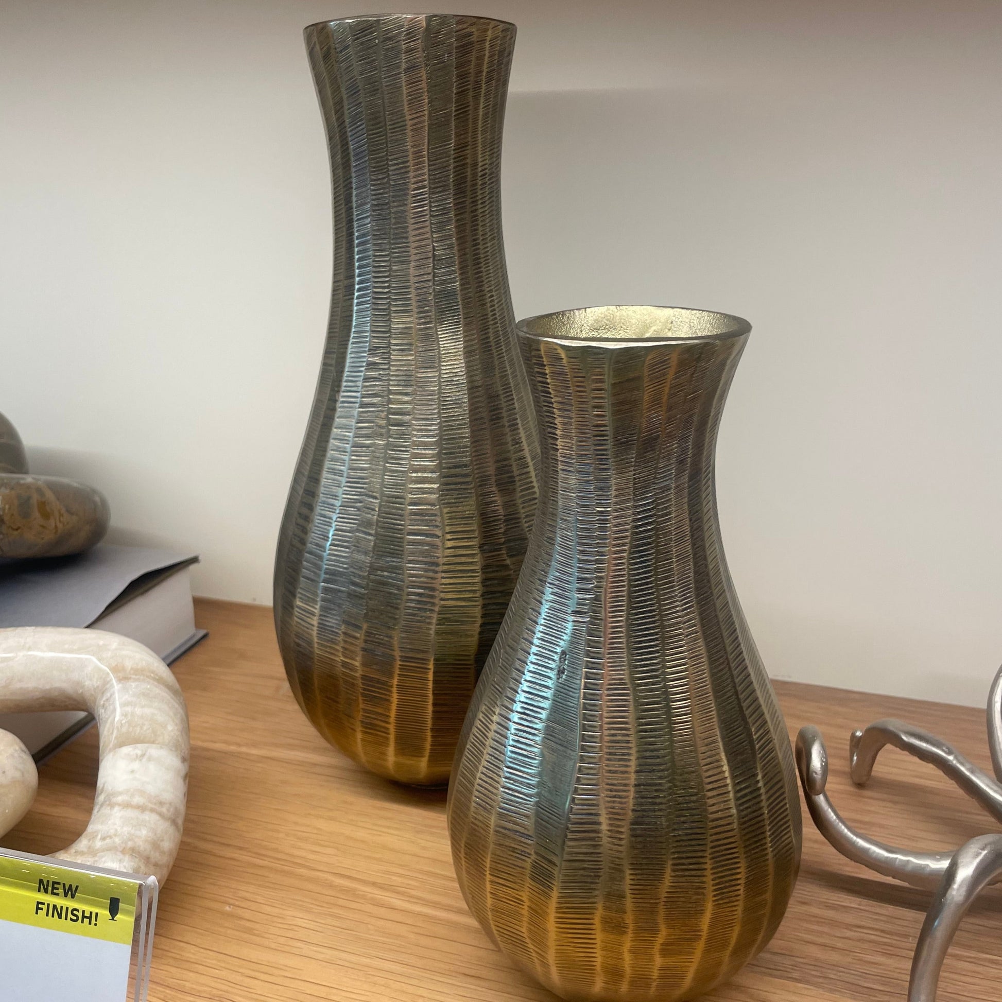 Made Goods Roisin Vase Set Antique Brass Market Photo