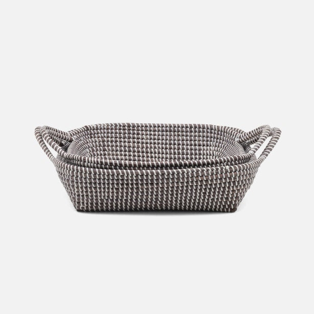 Roslyn Storage Basket Set Gray White