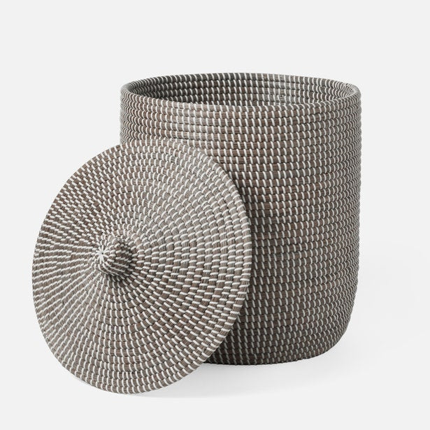Roslyn Tall Basket Gray White