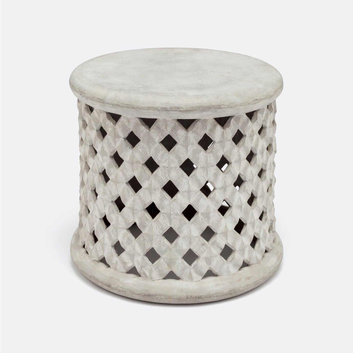 light gray reinforced stone stool