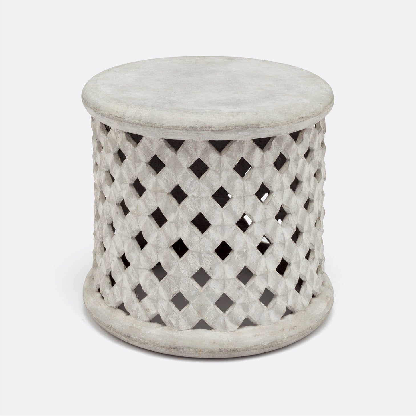 light gray reinforced stone stool