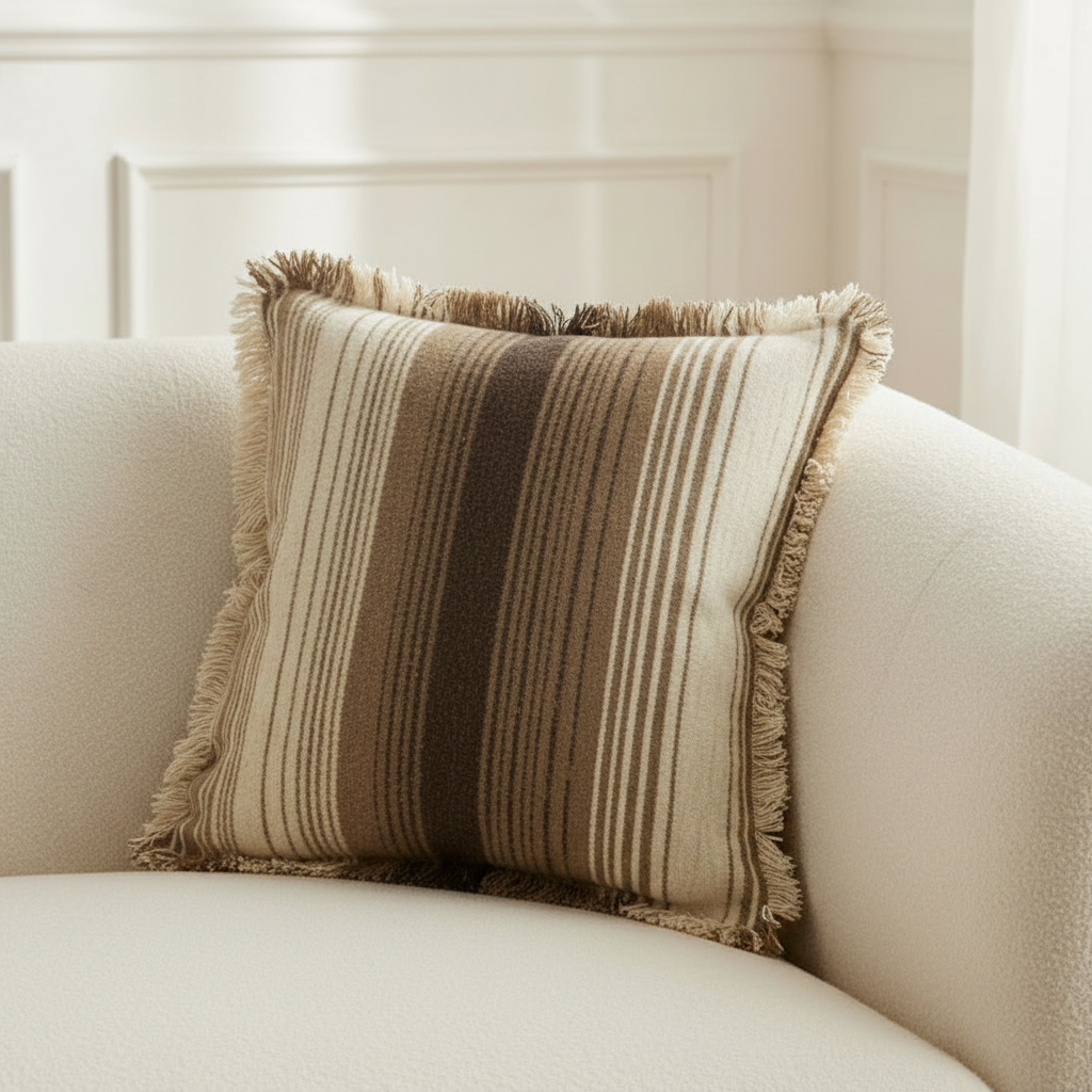 Lineup Frayed Pillow Natural