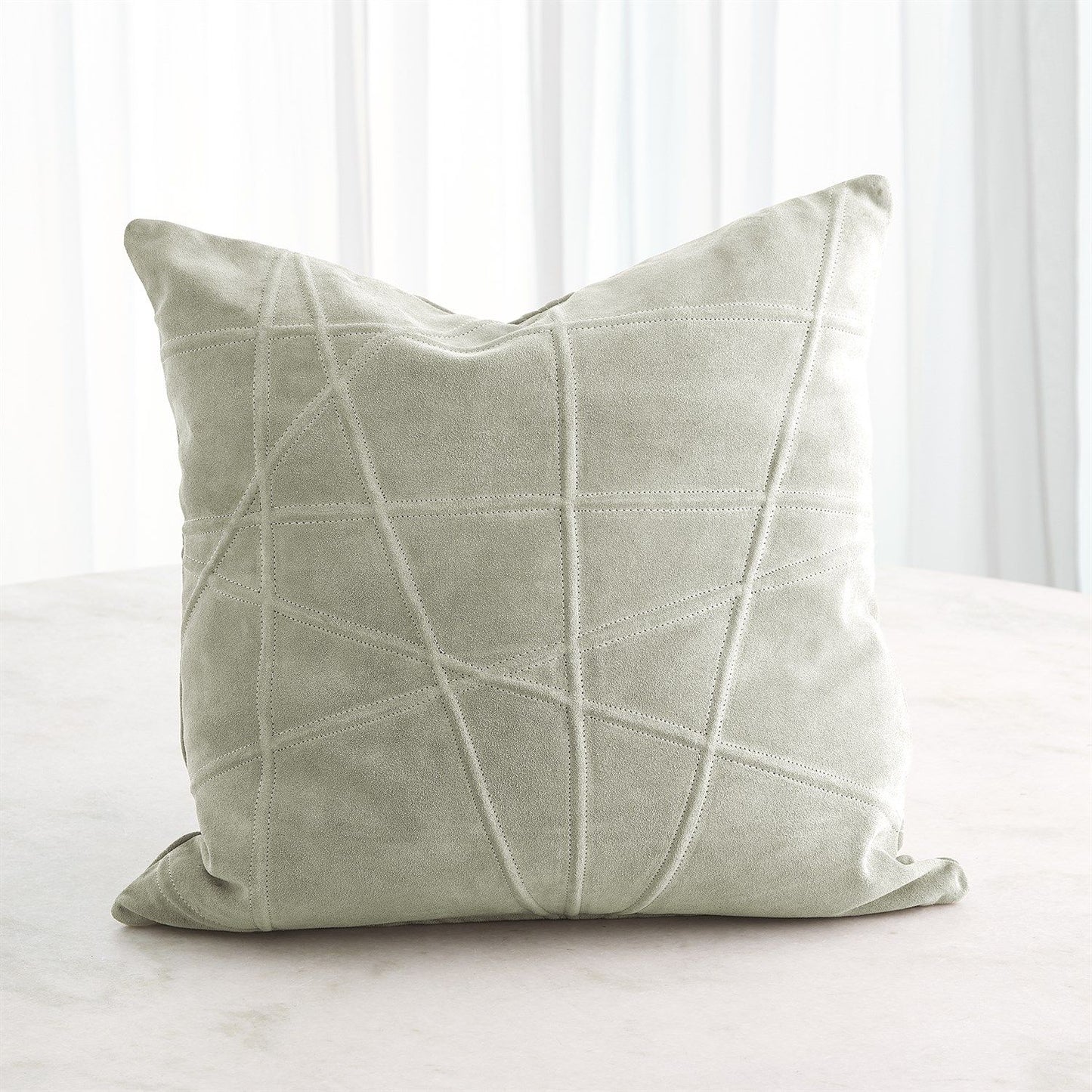 Crossroads Pillow Gray Suede