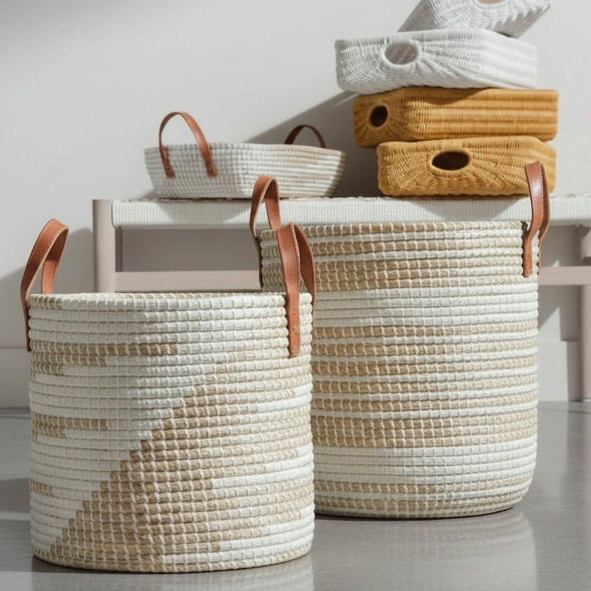 Olinda Basket Set White Natural