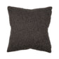 A square throw pillow with a dark brown, textured bouclé or sherpa-like fabric, shown against a plain white background.