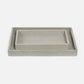 Set of two gray textured trays on a white background