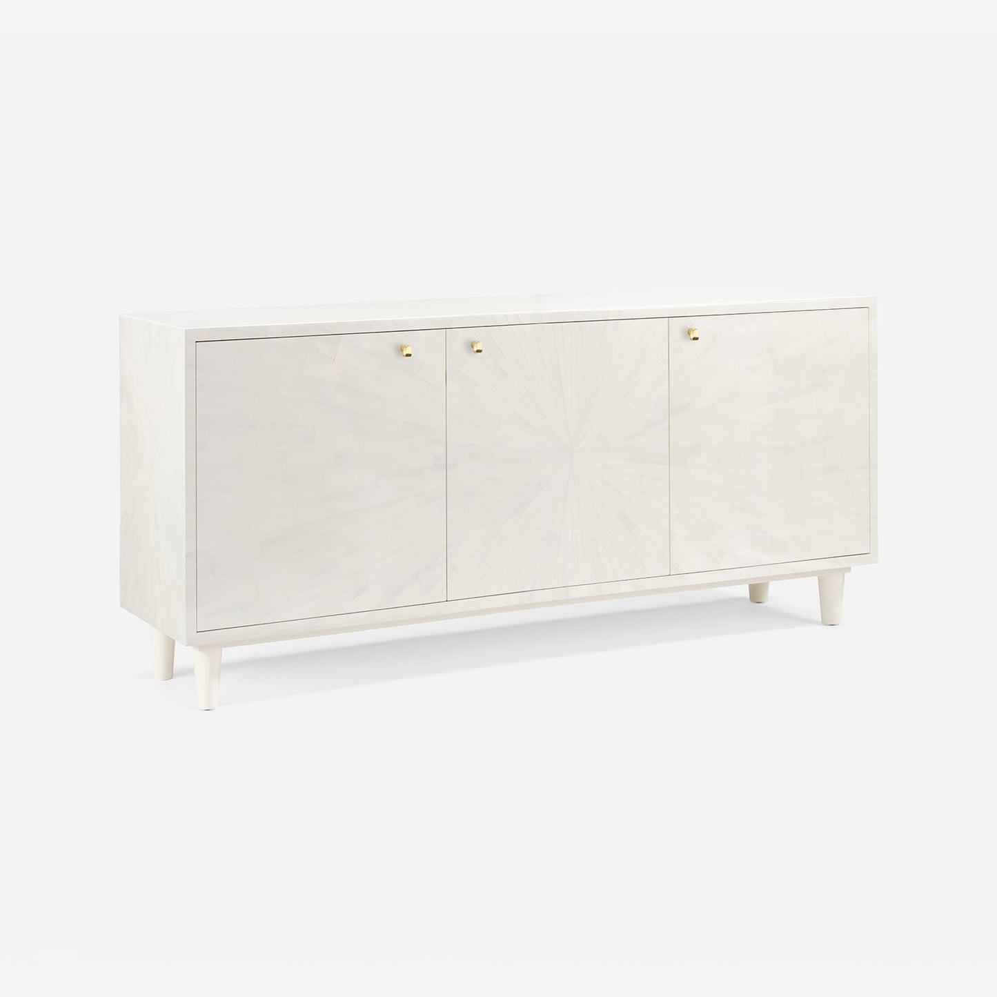 Torion 3 Door Buffet White Faux Horn