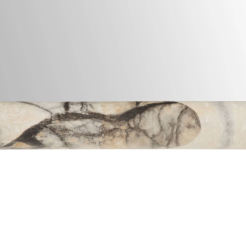 Marble-patterned tile with beige, brown, and black colors on a white background