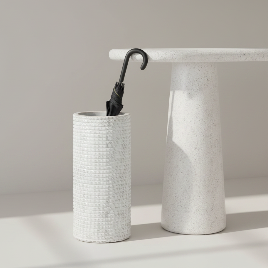 Aroso Umbrella Stand White Stoneware