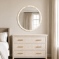 Albert mirror fossilized stone hung in a neutral room
