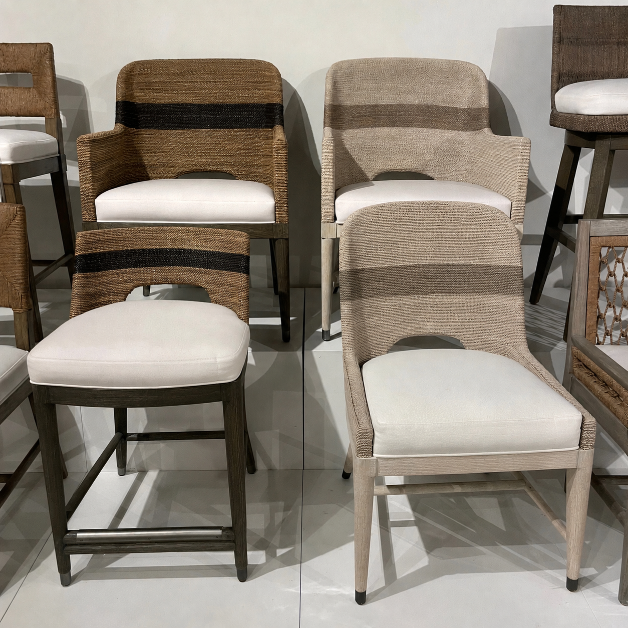 Fritz Rope Armchair Fog White And Taupe