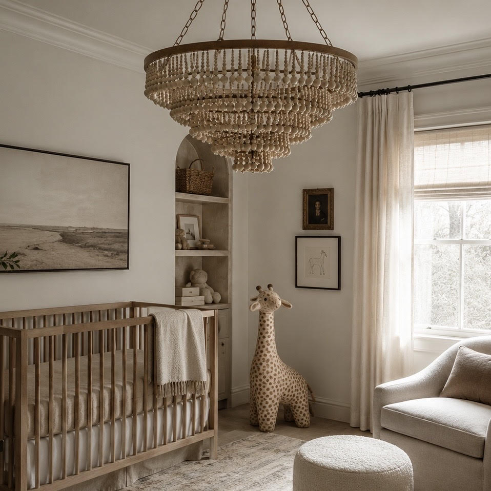 Pia Small Chandelier Wood Beads