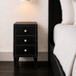 York Single Nightstand Black Leather