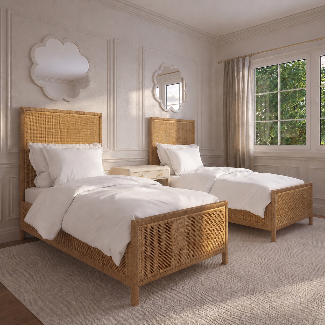 Isla Bed Twin Natural Peeled Rattan