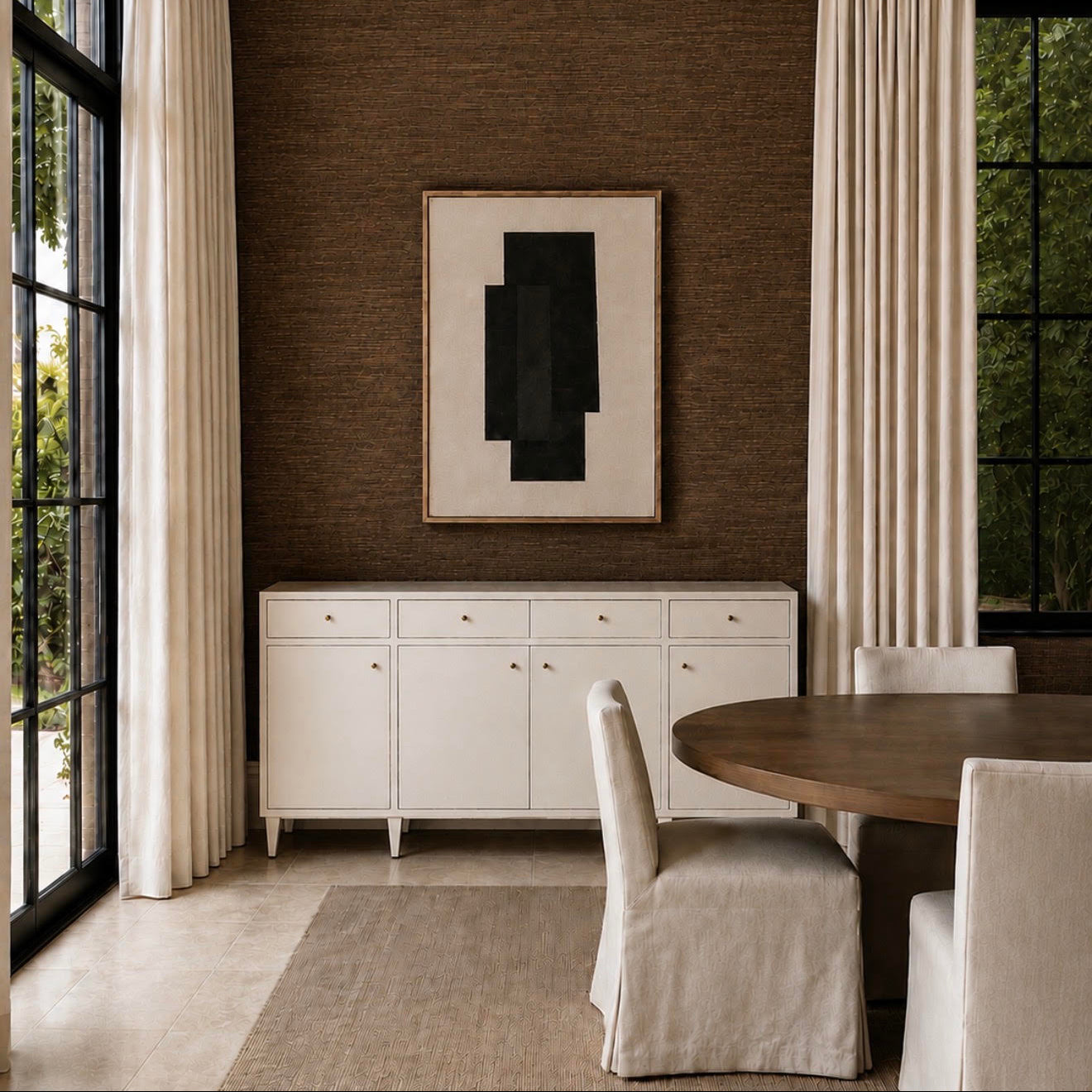 white buffet styled
