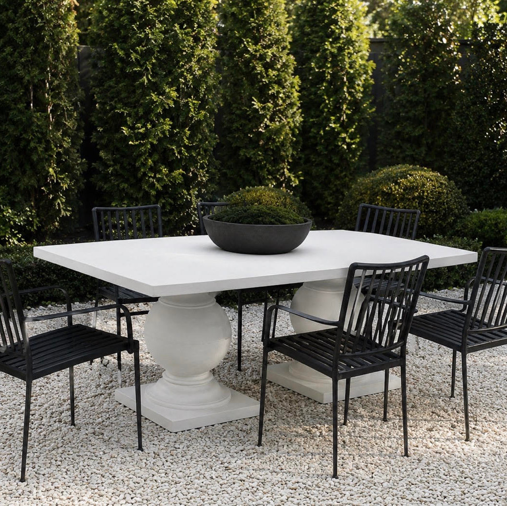 Rectangular Dining Table White Plaster