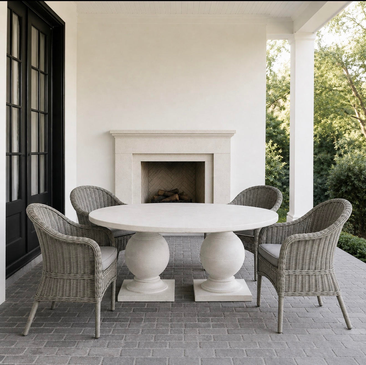 Oval Dining Table White Plaster