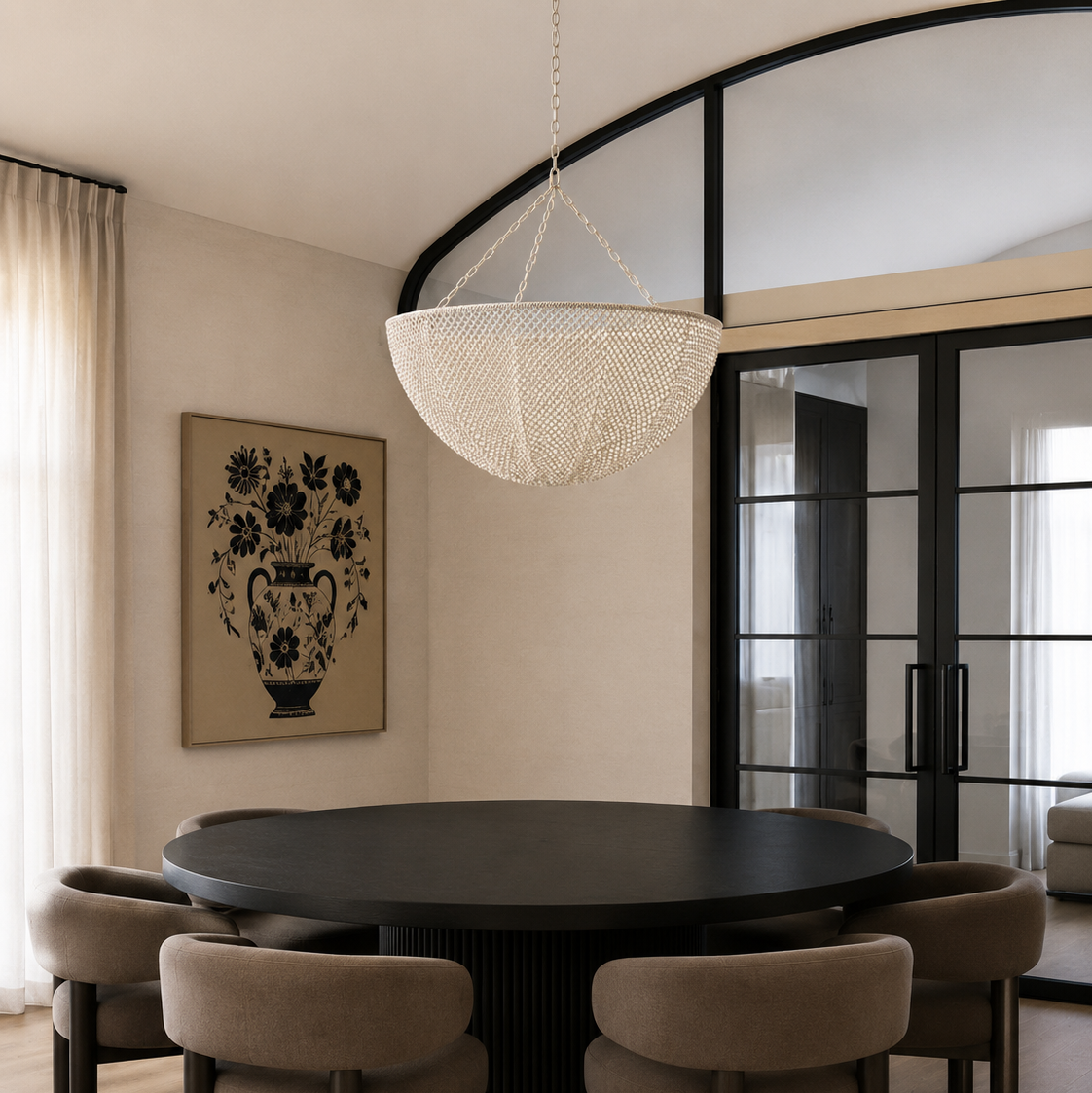 Quinn Chandelier Coco Beads Cream