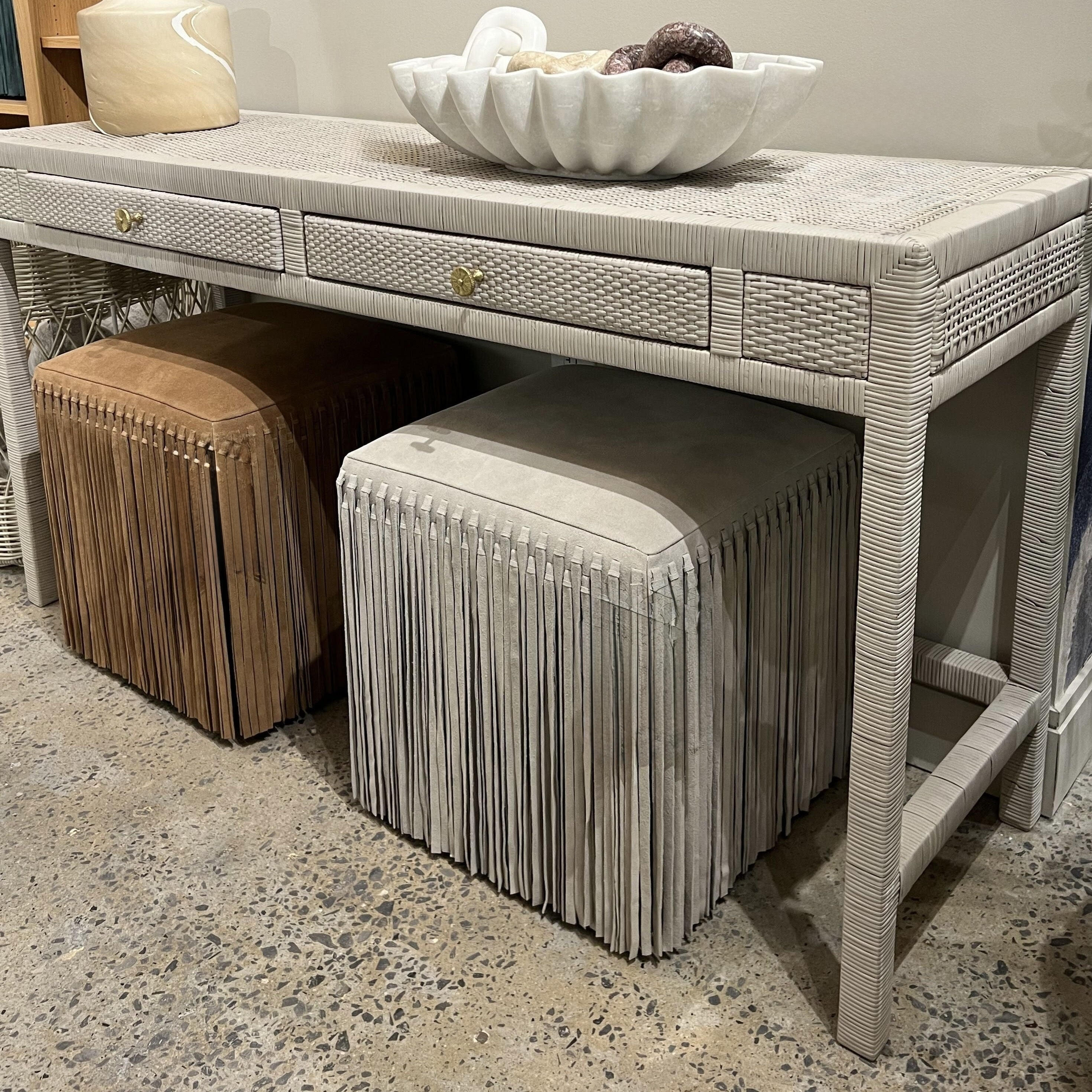 Made Goods Hallie Stool Light Gray Suede Fringe – CLAYTON GRAY HOME