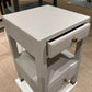 Conner Single Nightstand Light Gray Leather