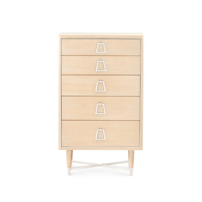 villa and house adrian tall 5 drawer wheat front