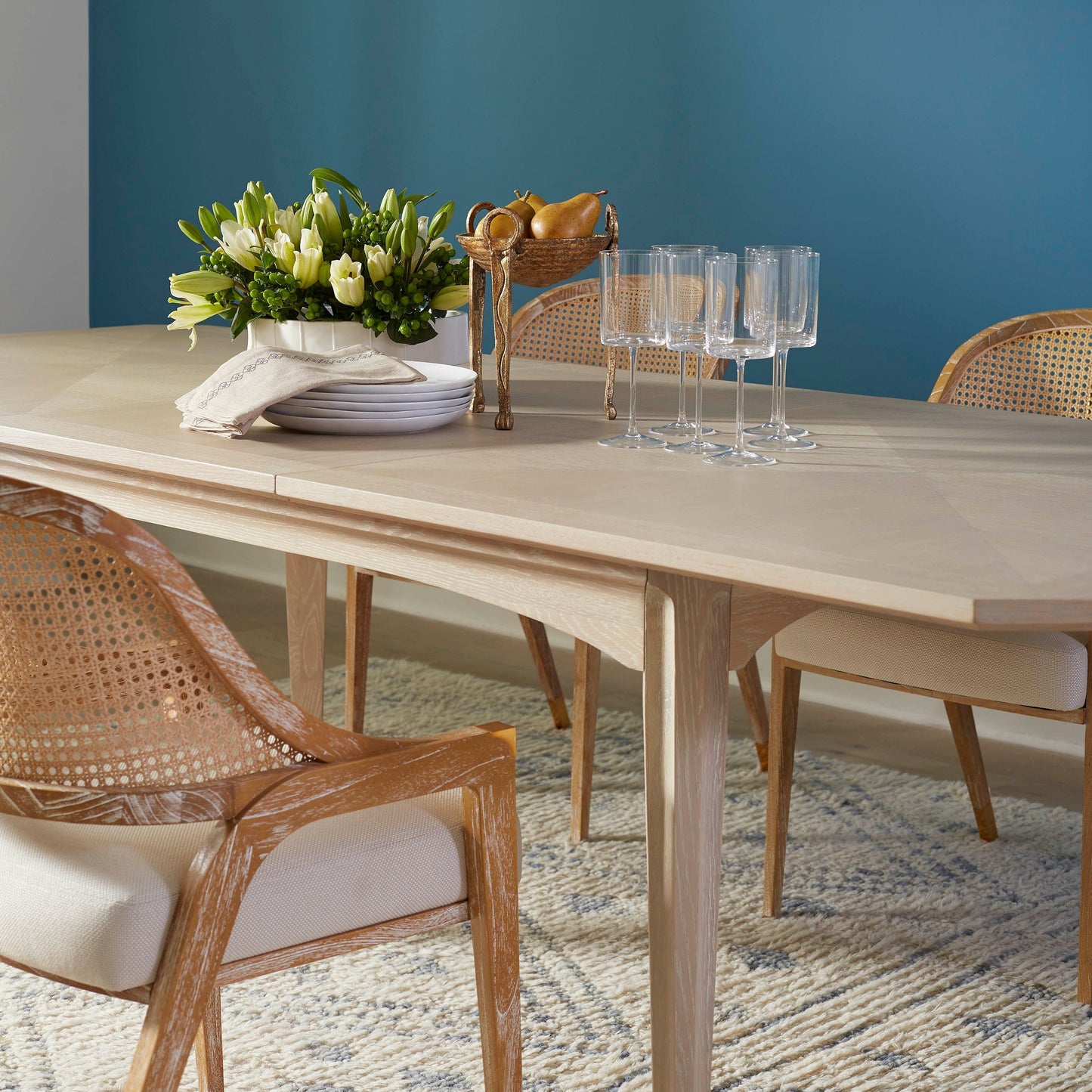 villa and house bertram dining table sand corner styled
