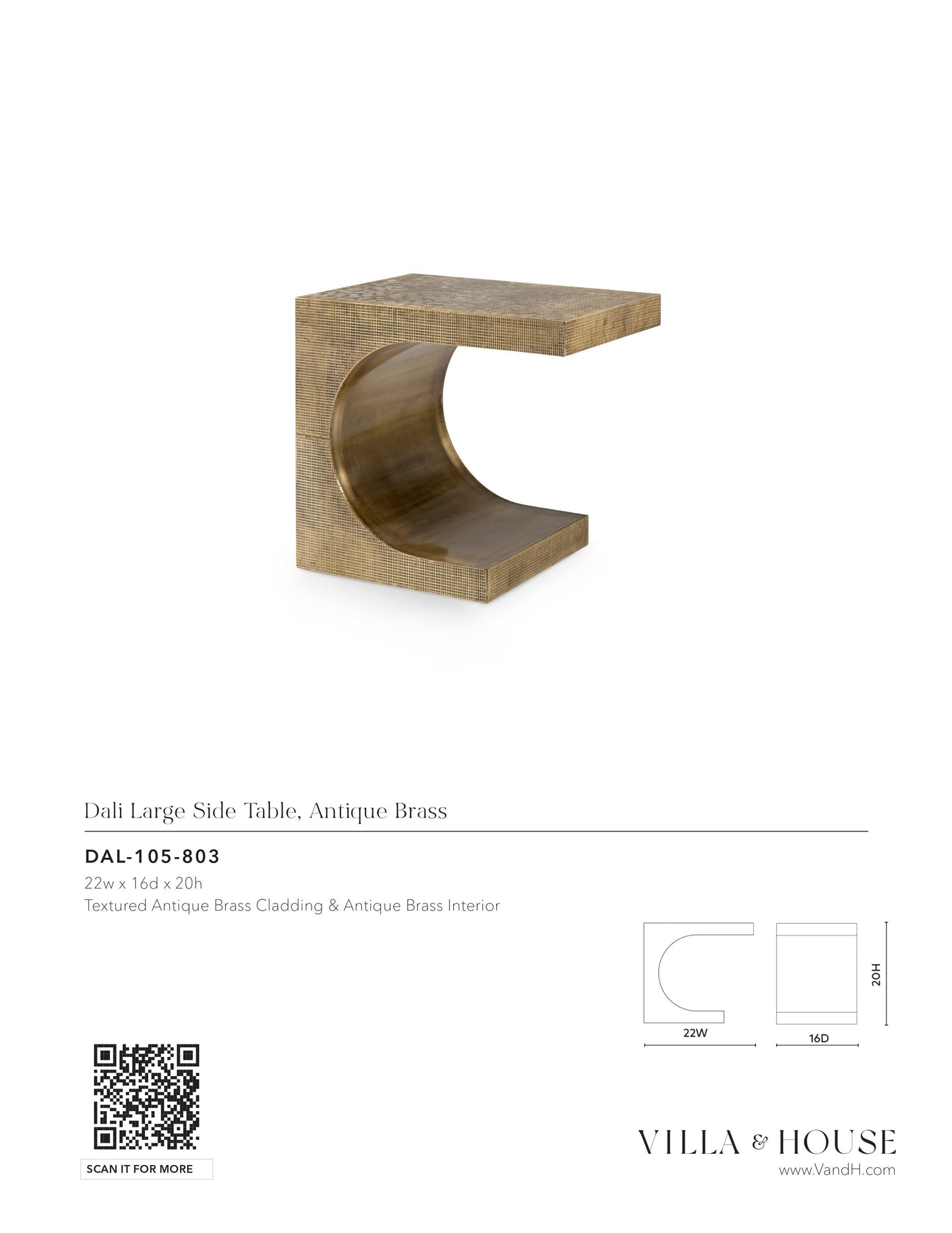 villa and house dali large side table tearsheet