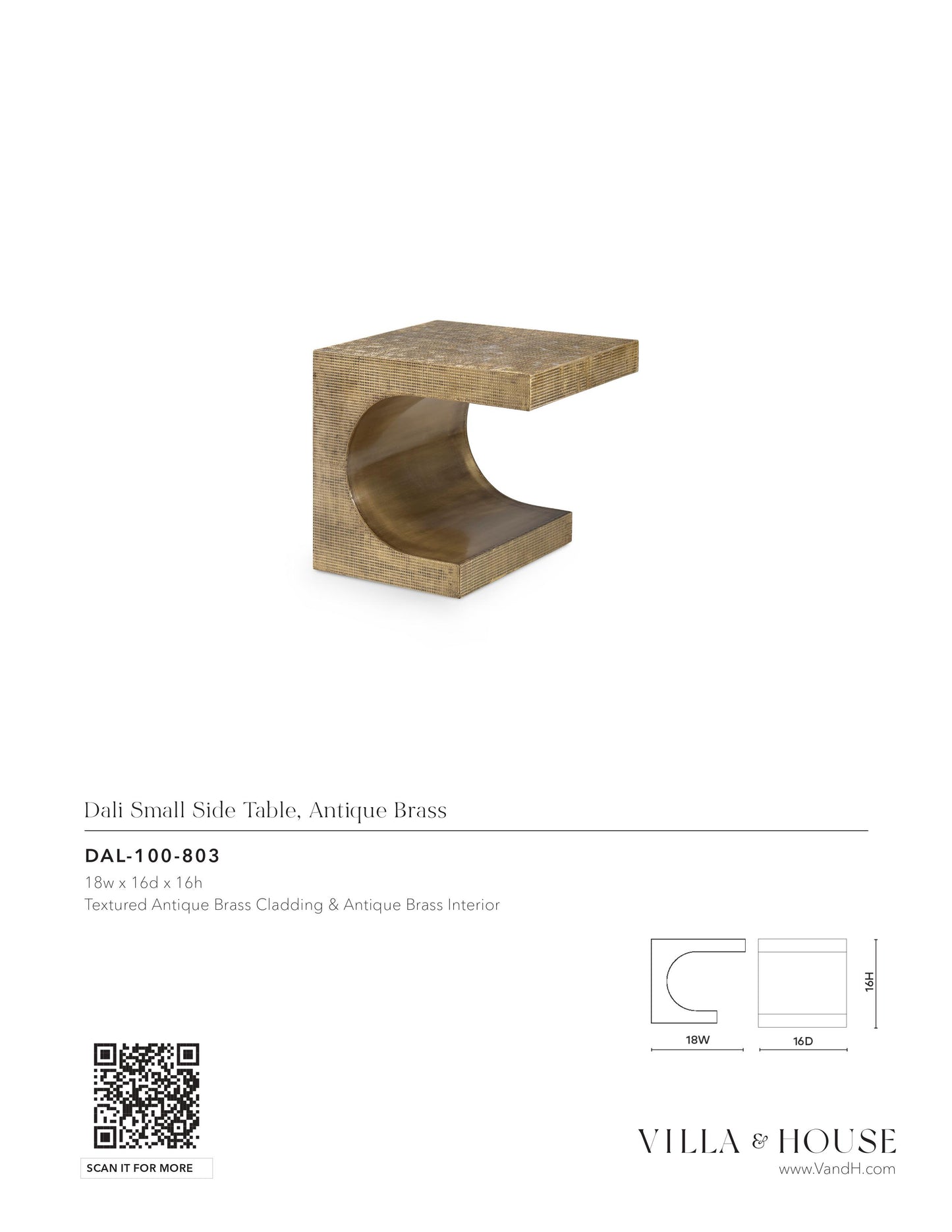 villa and house dali small side table tearsheet