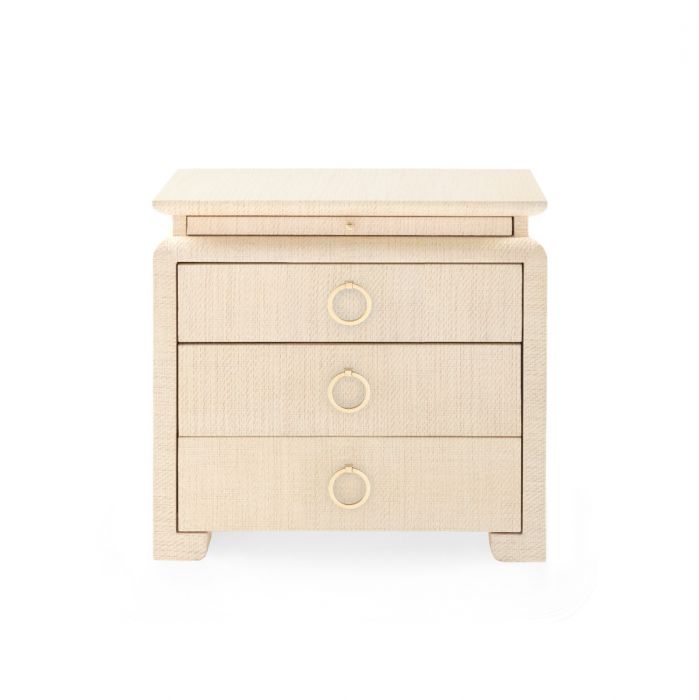 villa and house elina 3 drawer side table front