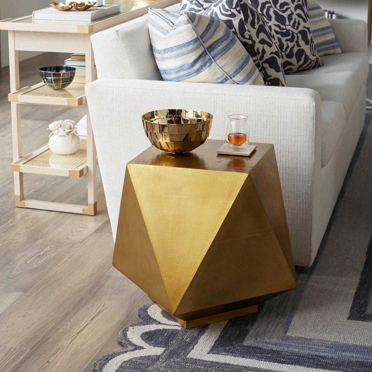 villa and house hedron side table styled photo