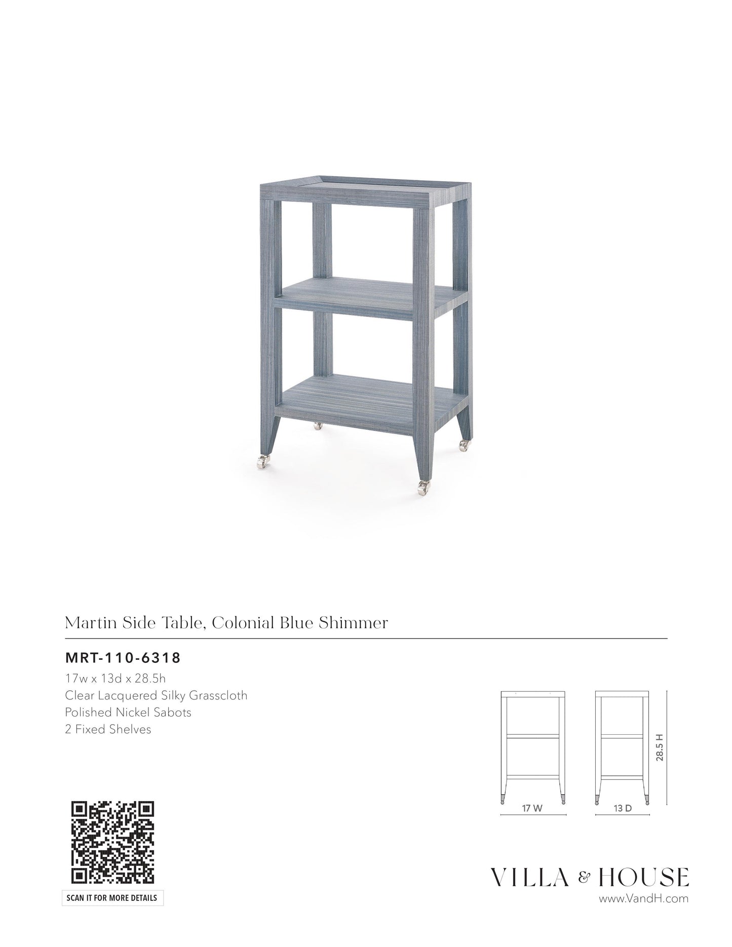 villa and house martin side table colonial blue tearsheet