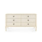 villa and house morris extra large 6 drawer dresser bleached oak angle