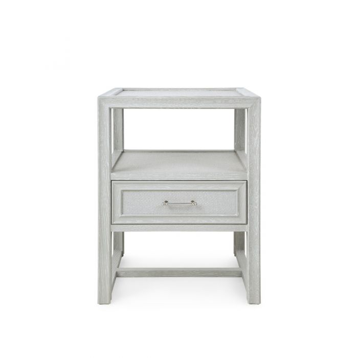 villa and house vivian 1 drawer side table gray front
