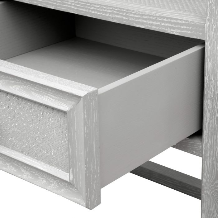 villa and house vivian 1 drawer side table gray open