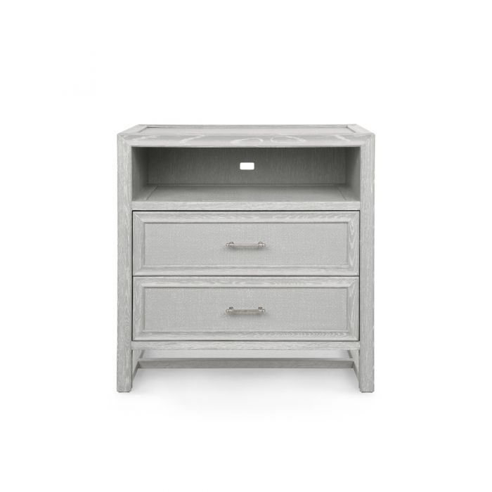 villa and house vivian 2 drawer side table gray front