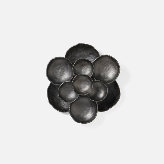 black nickel cast aluminum wall decor in shape of clusters