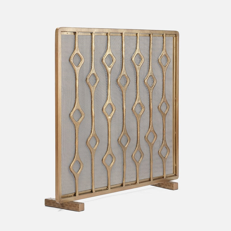 Webster Fireplace Screen Antique Brass