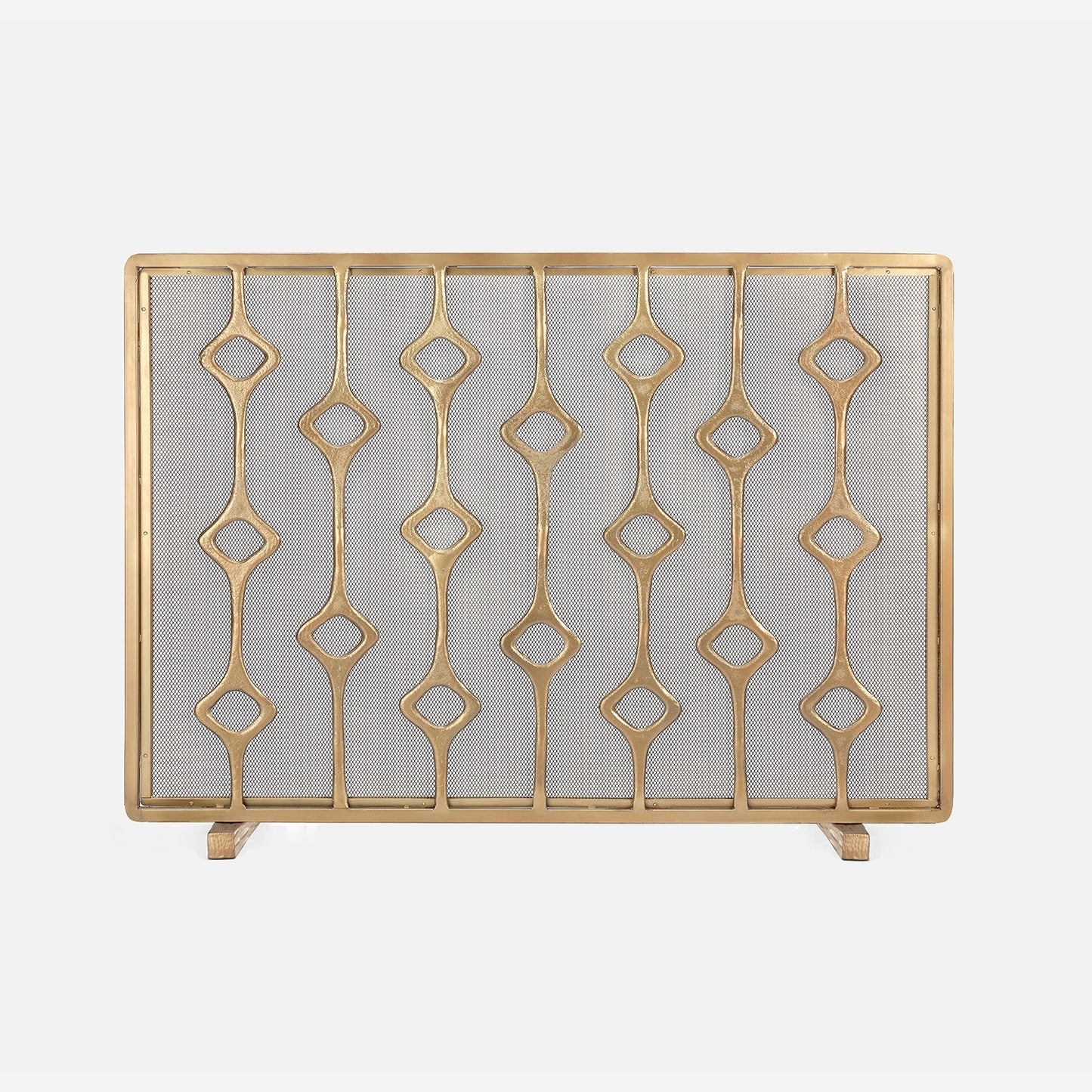 Webster Fireplace Screen Antique Brass