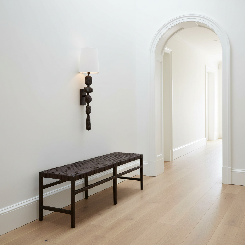 Percy Bench Mahogany Leather