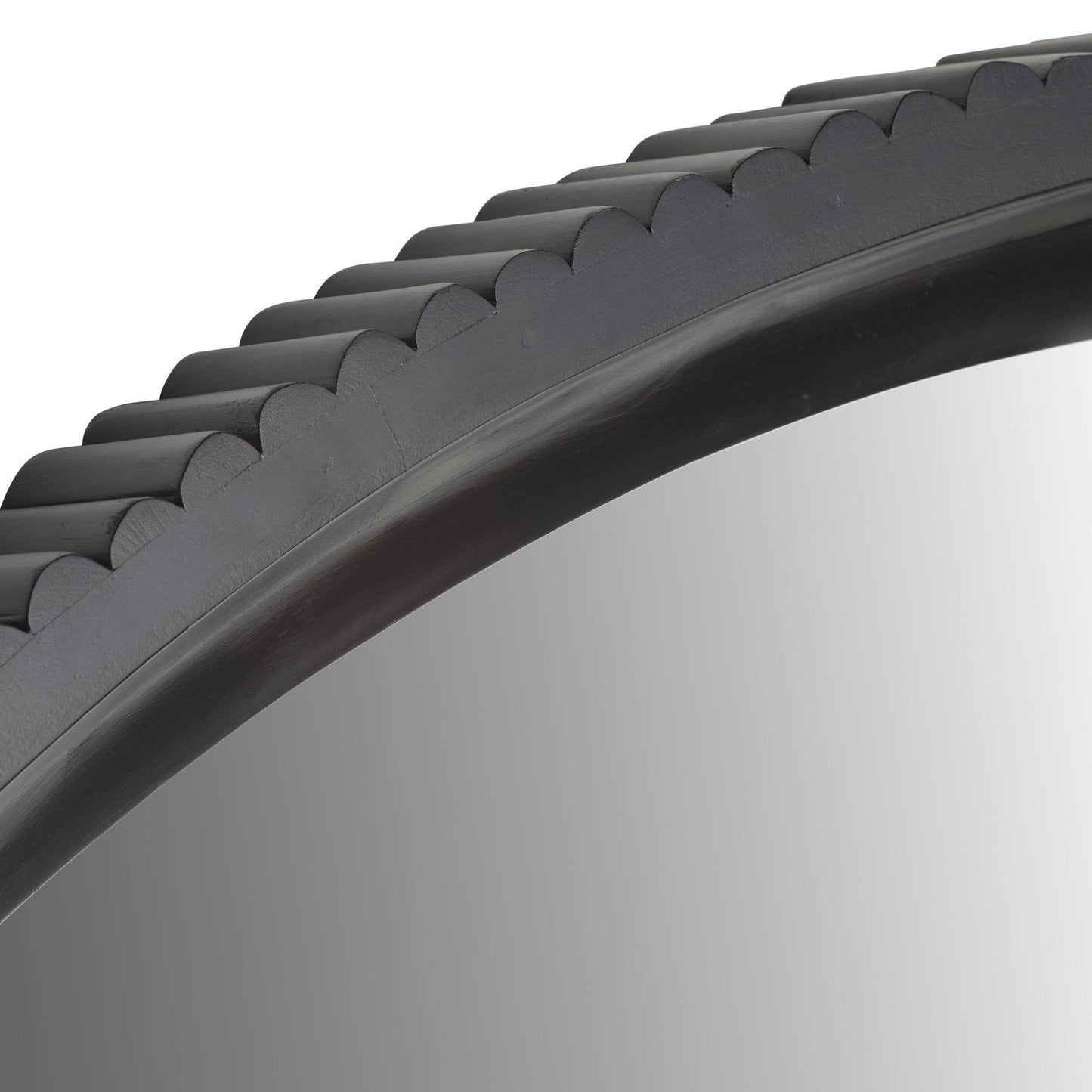 Close-up of a black tire tread pattern on a white background