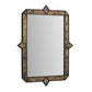 Decorative mirror with a gold and black frame on a white background