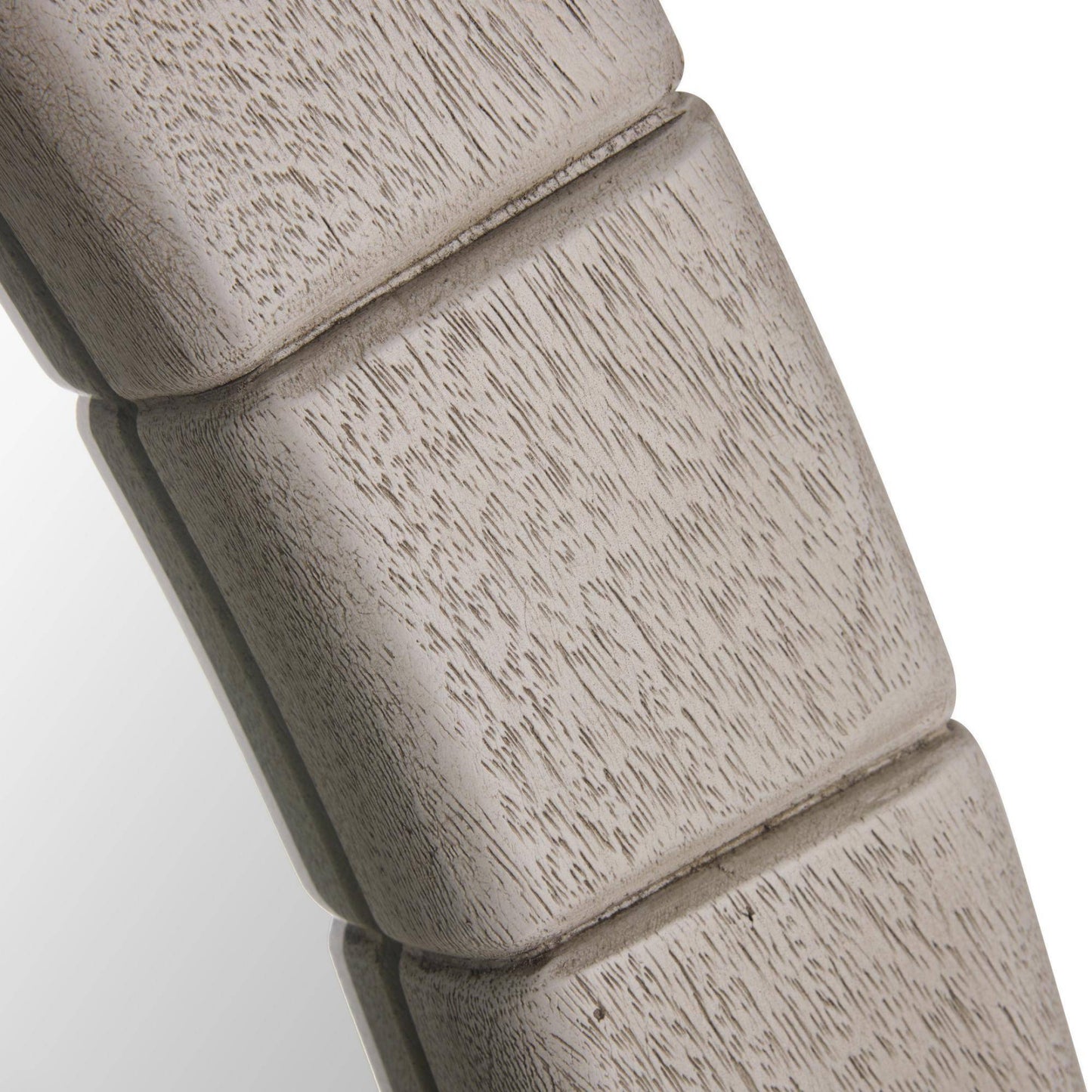 Close-up of a wooden product with a light finish on a white background