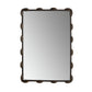 Rectangular mirror with decorative bronze frame on a white background